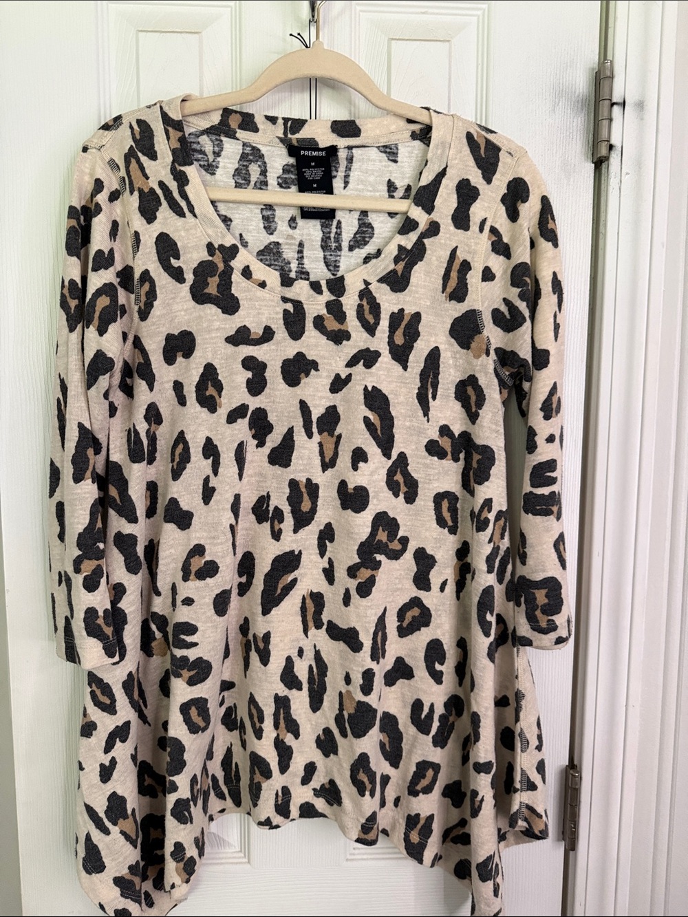 Premise Beige Tunic with Black and Brown Leopard Spots